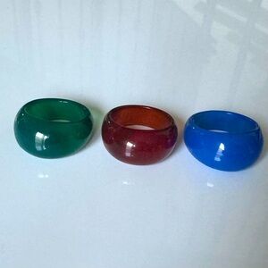 3 Agate rings
